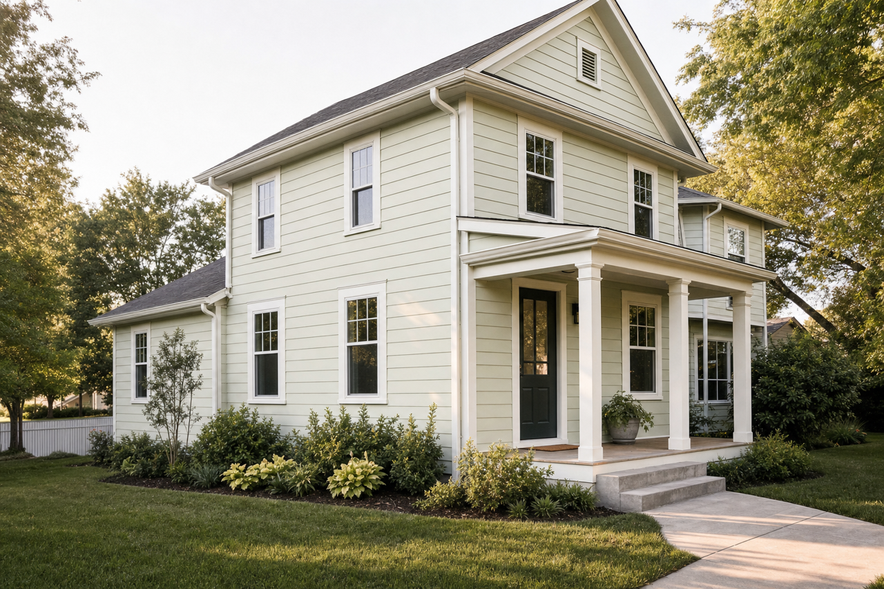 Pale Oak Grove by Valspar on exterior