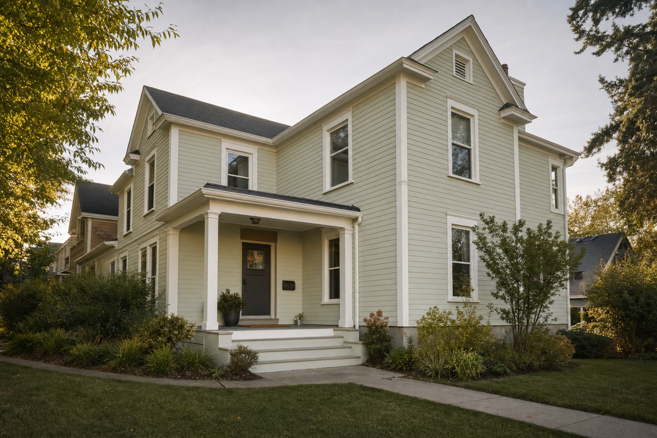 Spearmint Shale by Valspar on exterior