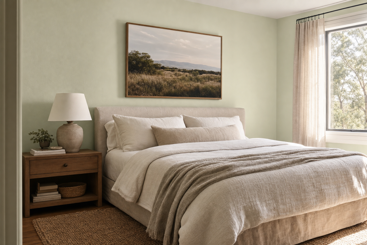 Spearmint Shale by Valspar on interiors