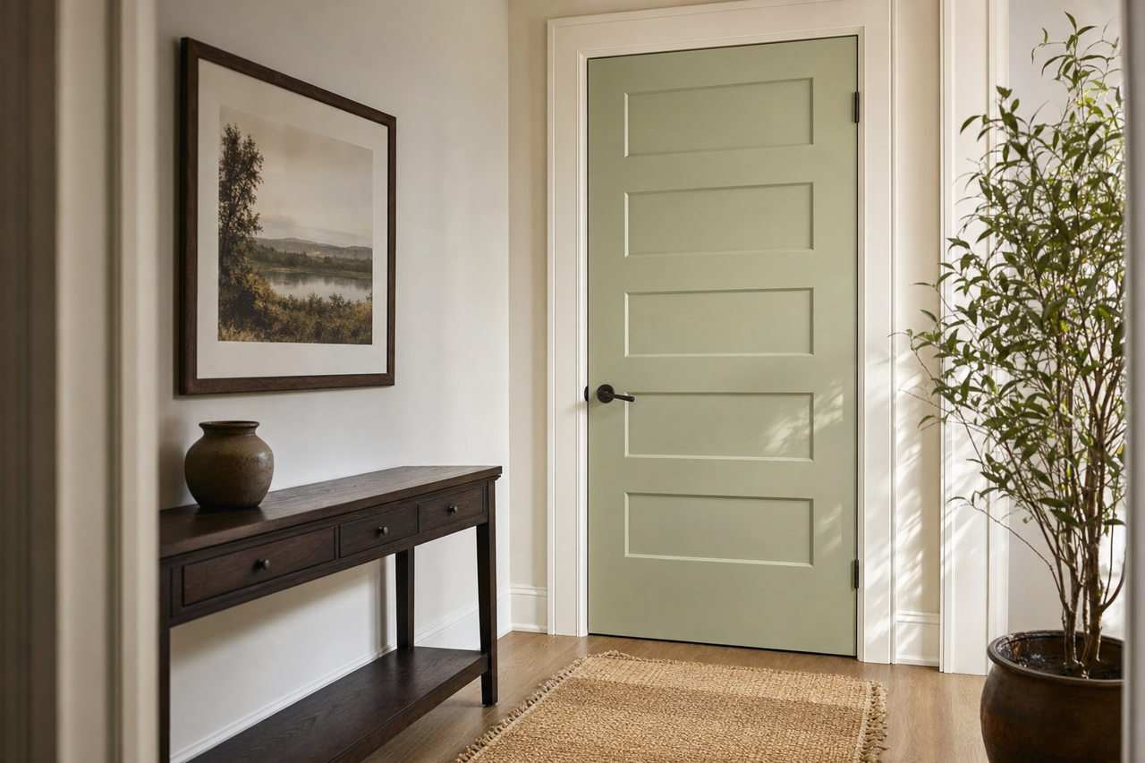 Green Monsoon by Valspar on interior-doors