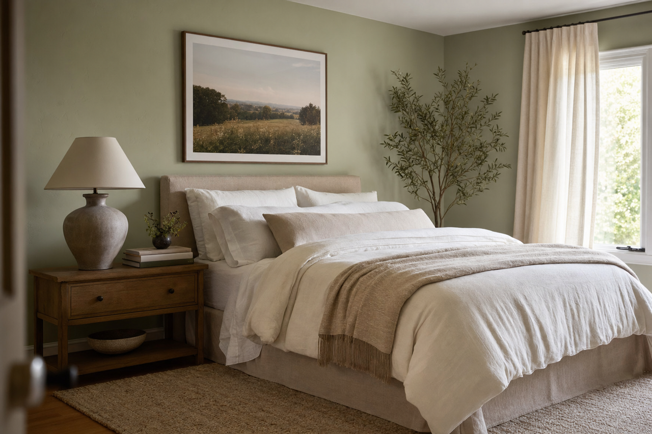 Green Monsoon by Valspar on interiors