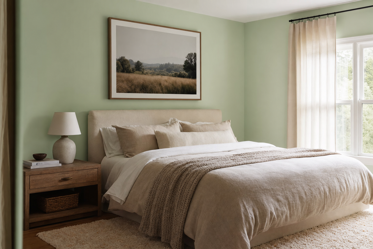 Pale Tidepool by Valspar on interiors
