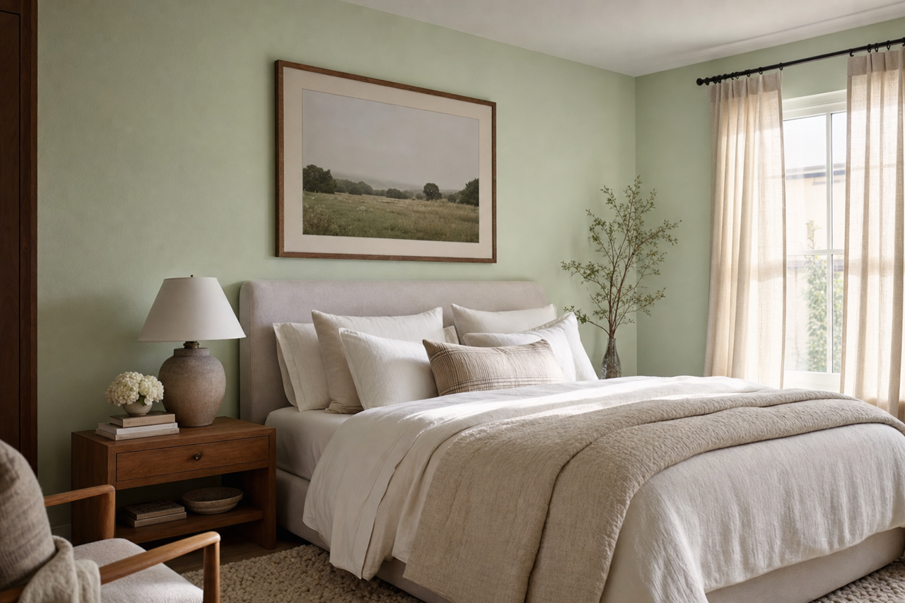 Jaded Lime by Valspar on interiors