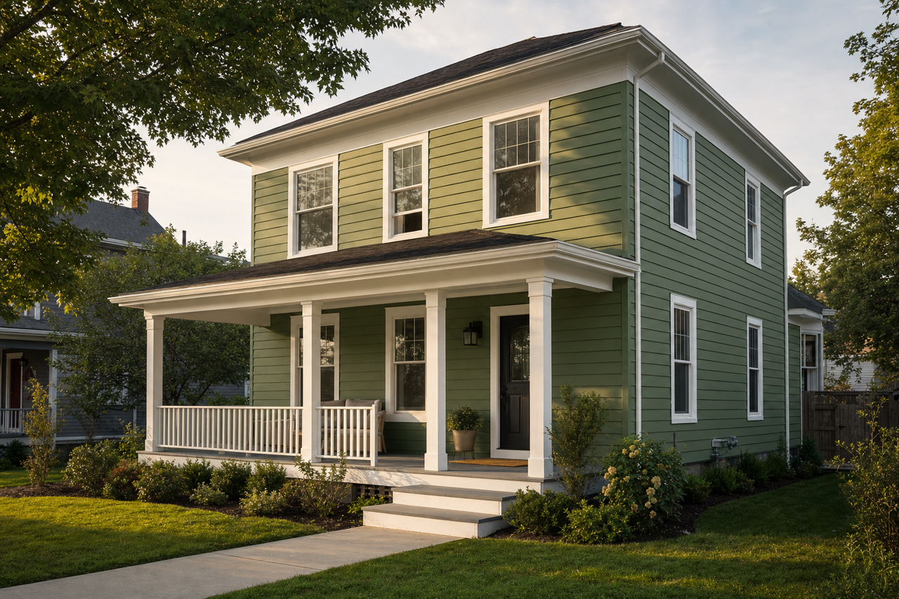 Field Time Green by Valspar on exterior
