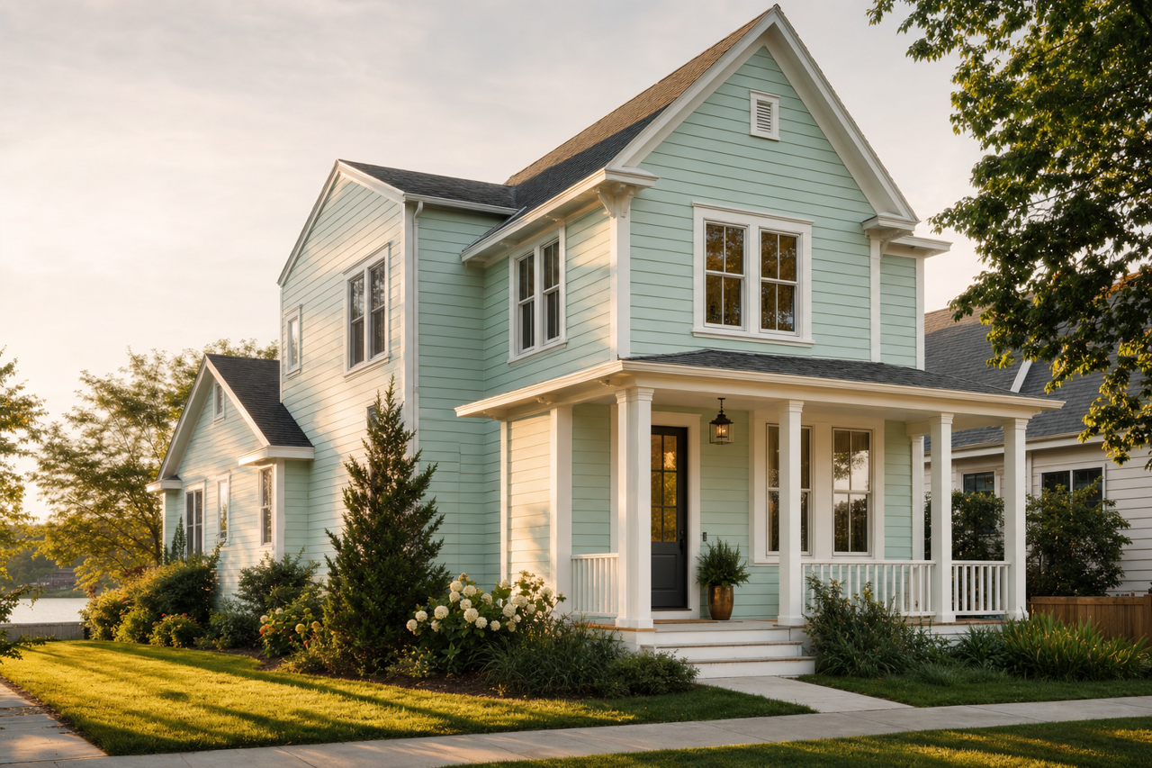 Meadow Mist by Valspar on exterior
