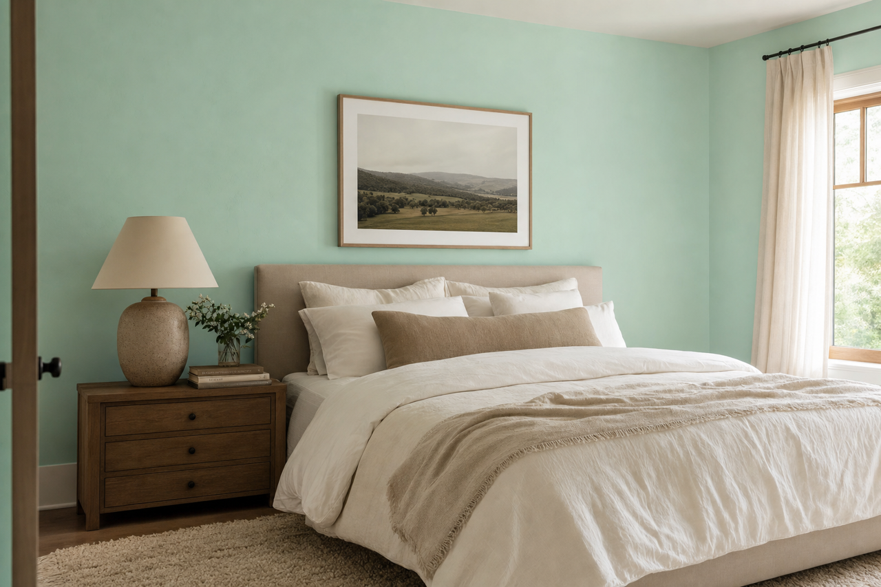 Meadow Mist by Valspar on interiors