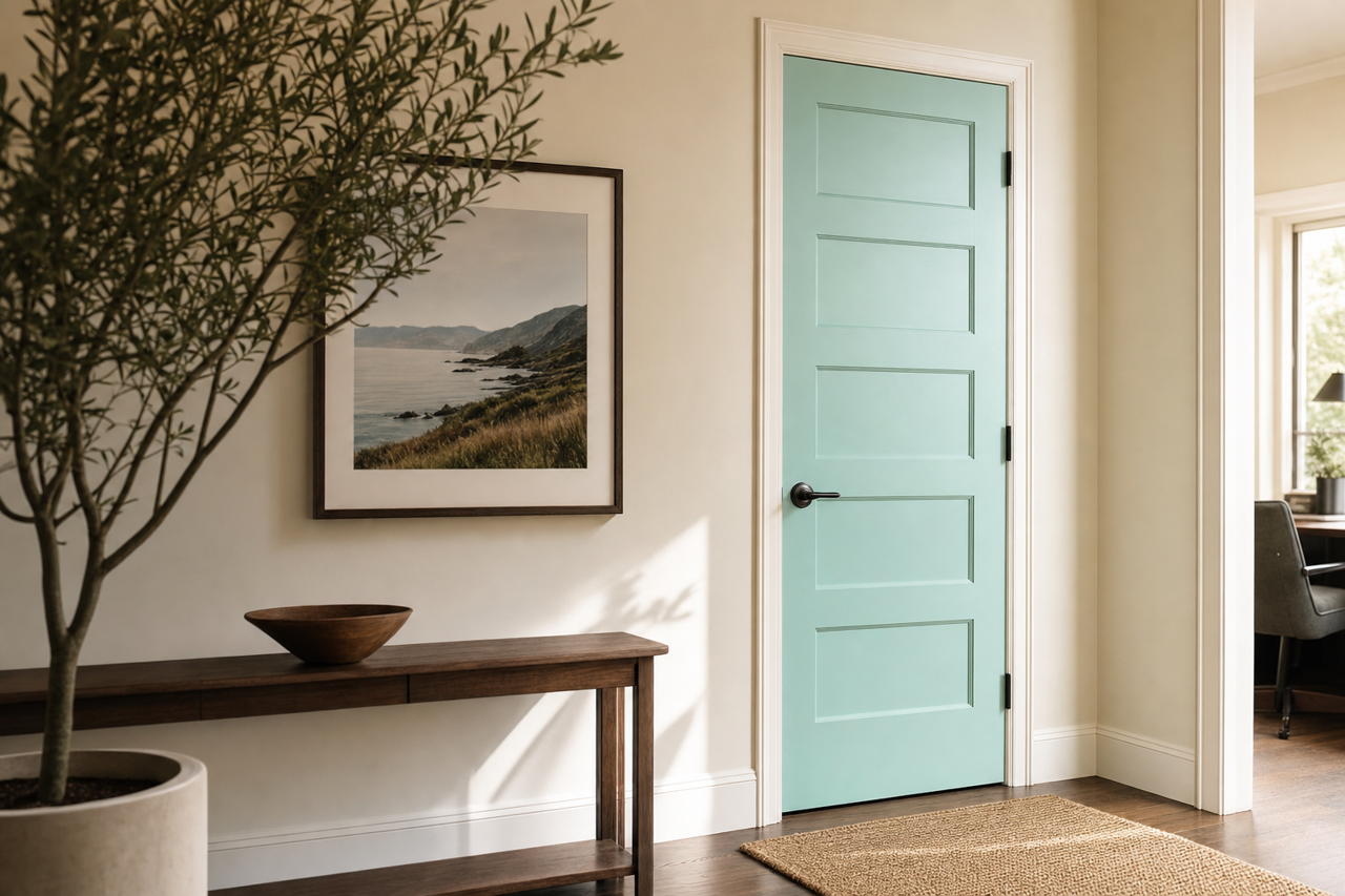 Simply Seafoam by Valspar on interior-doors
