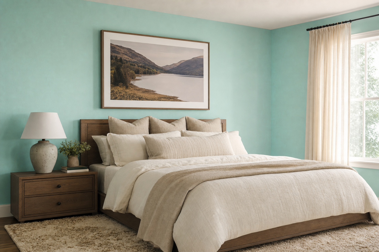 Simply Seafoam by Valspar on interiors