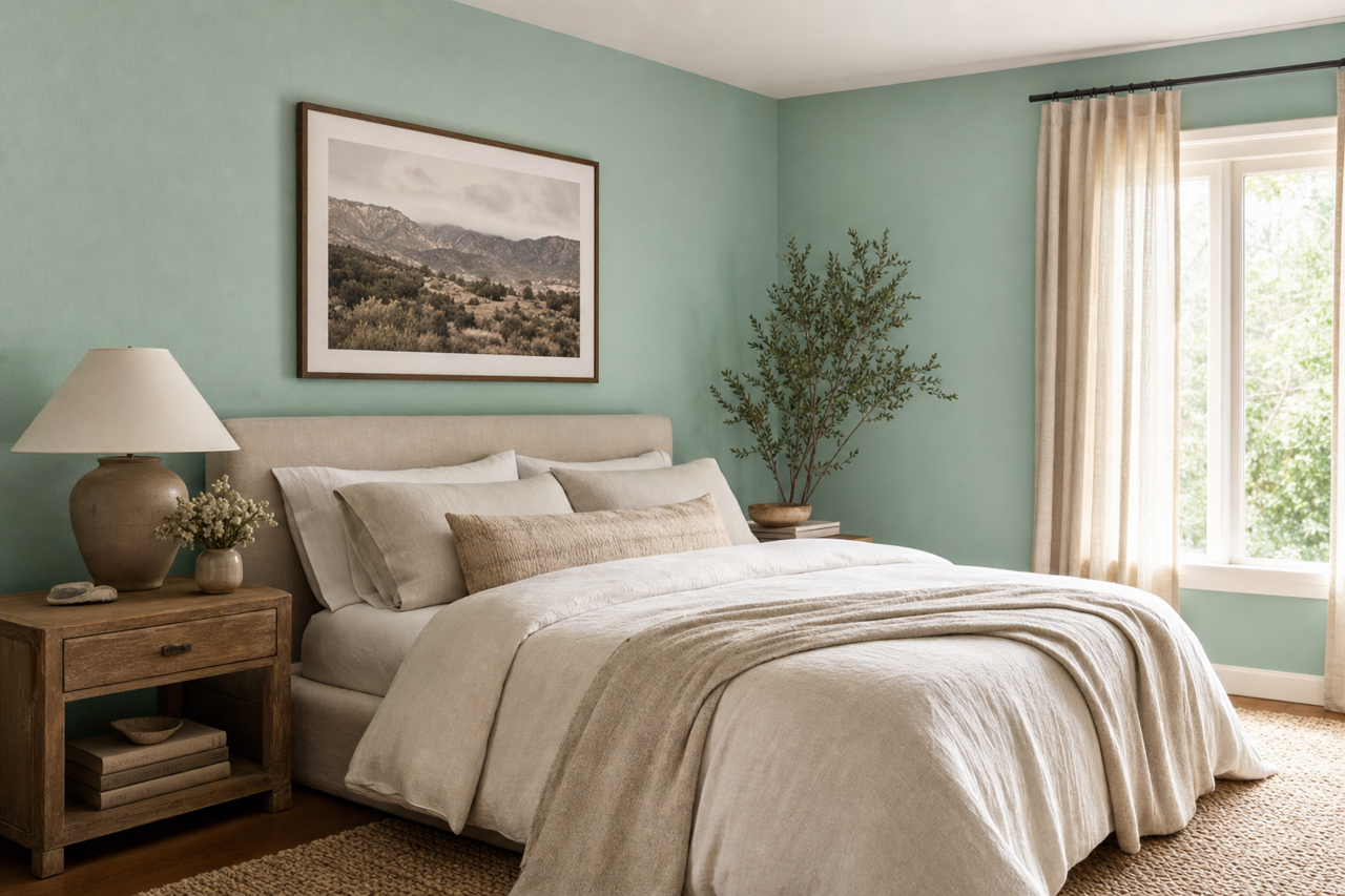 Green Charm by Valspar on interiors