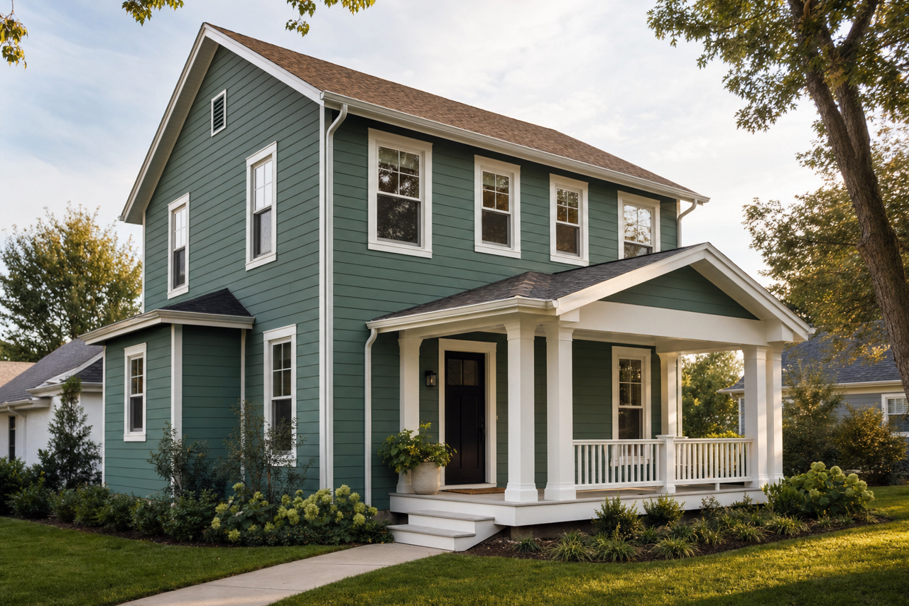 Mosaic Green by Valspar on exterior
