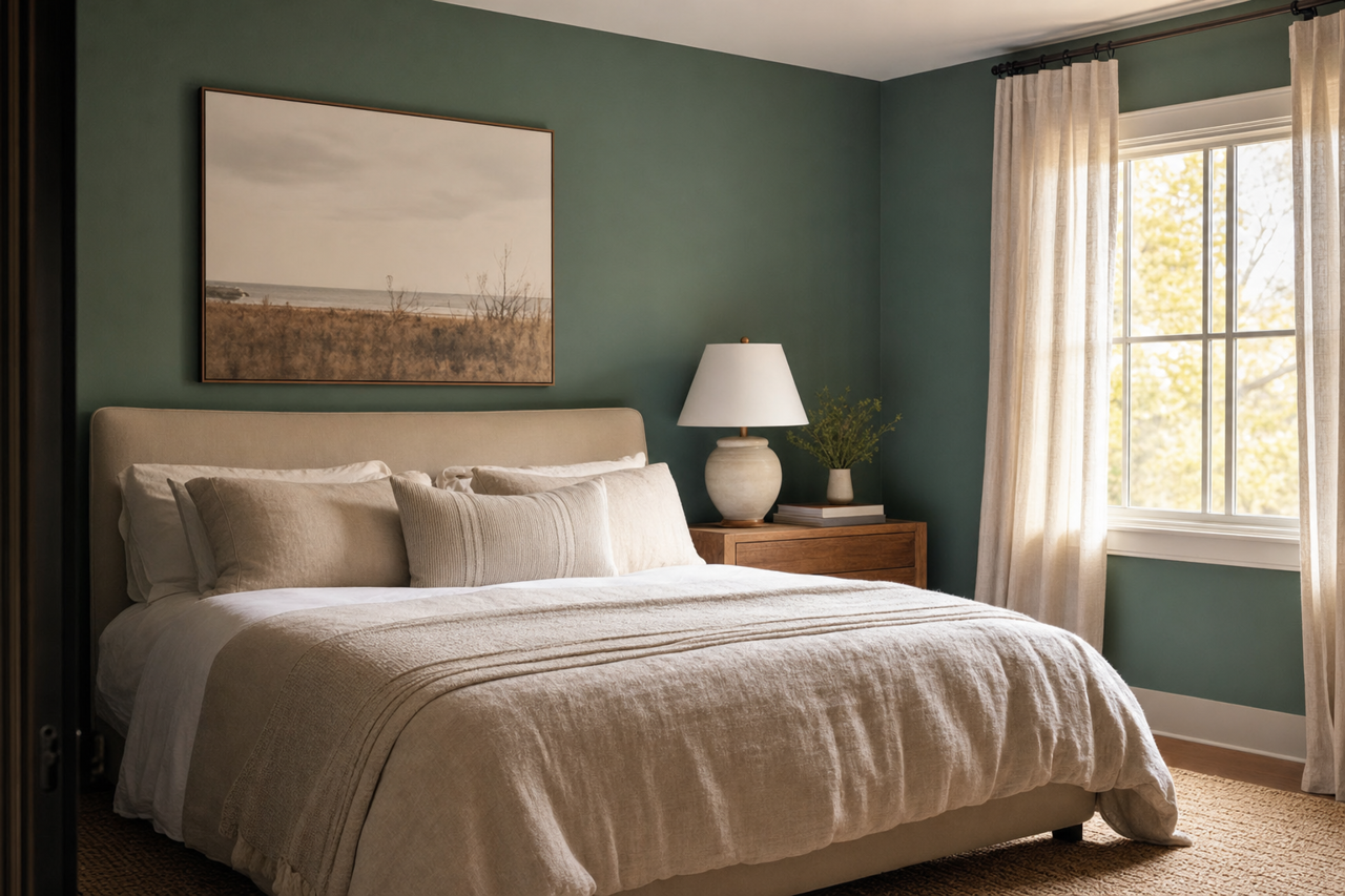 Mosaic Green by Valspar on interiors