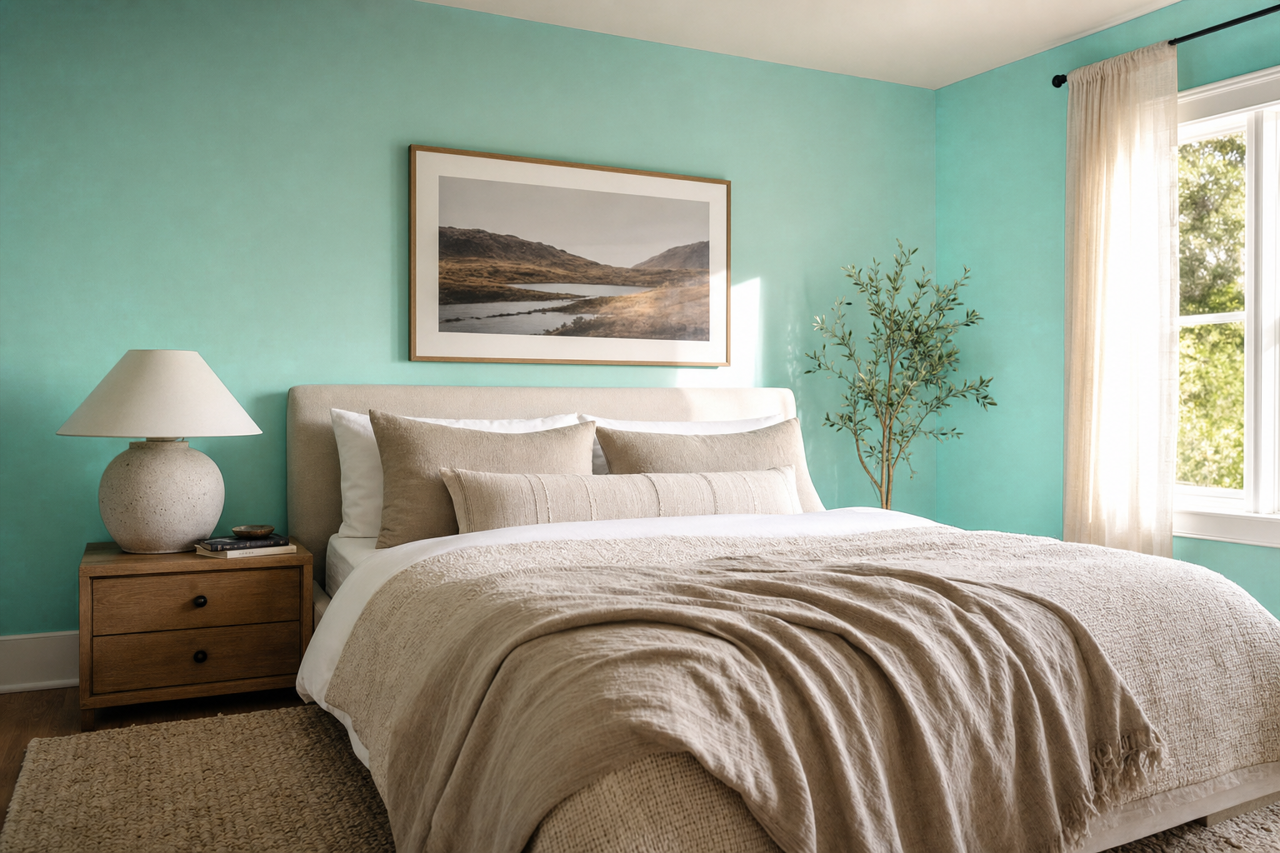 Fresh Mist by Valspar on interiors