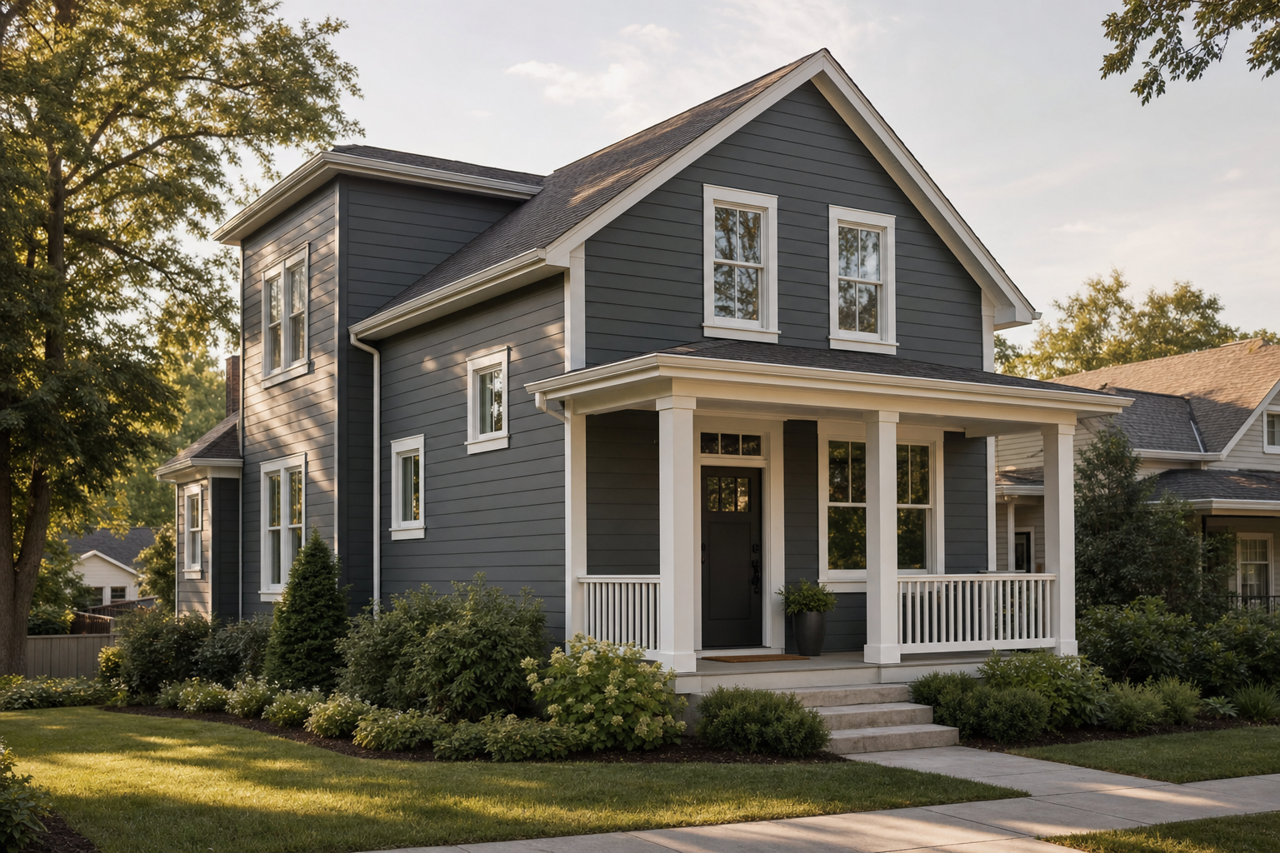 Black Evergreen by Valspar on exterior