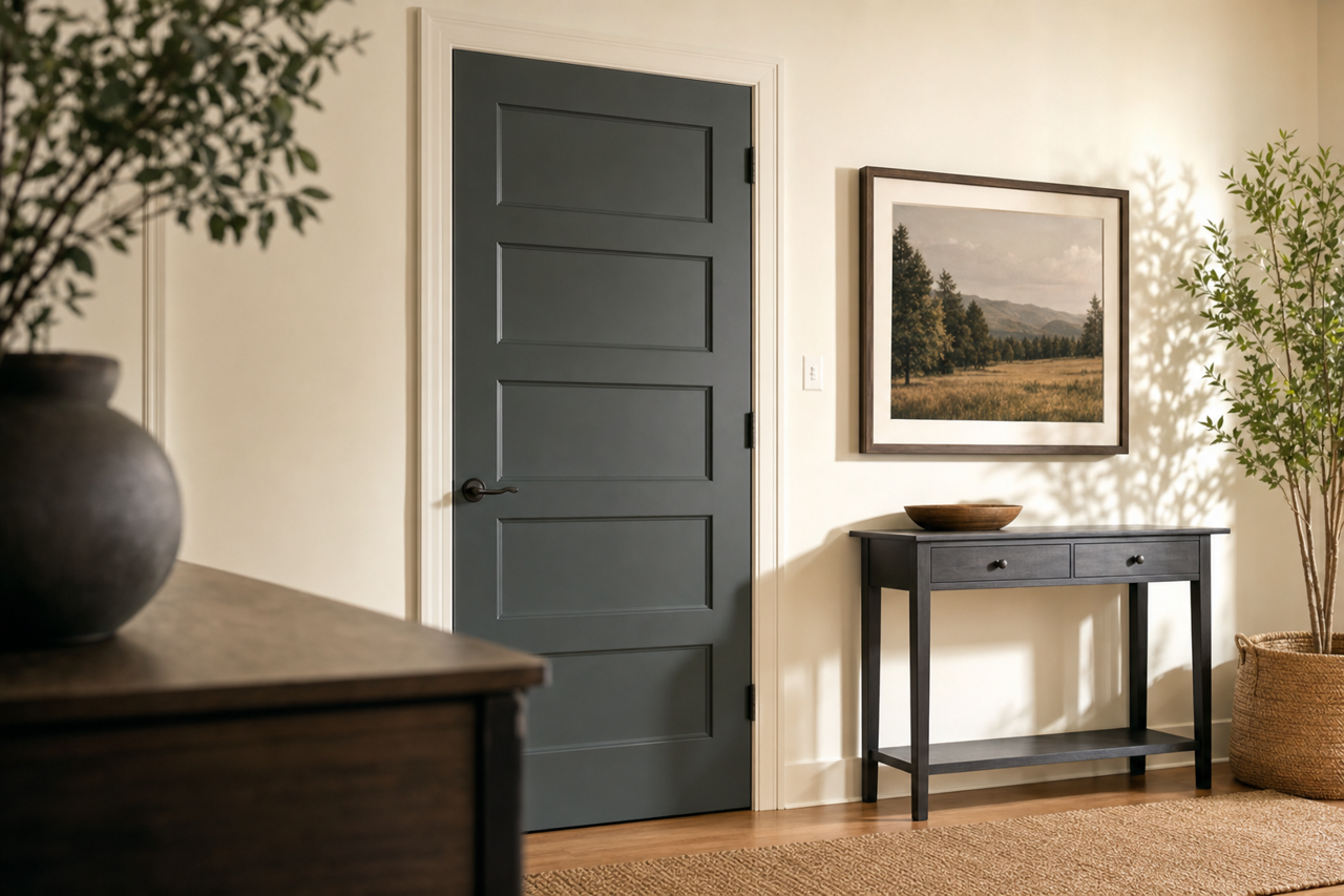 Black Evergreen by Valspar on interior-doors