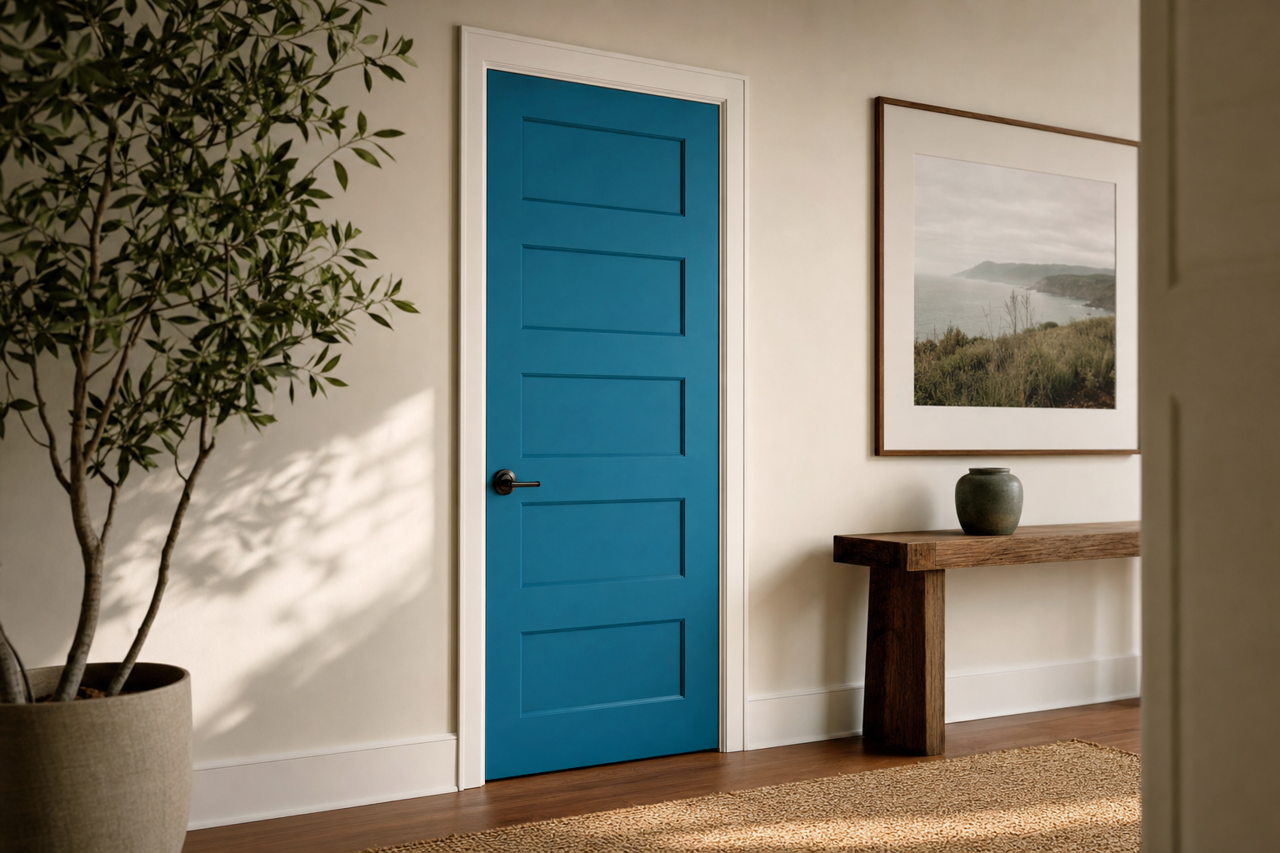 Pacific Pleasure by Valspar on interior-doors
