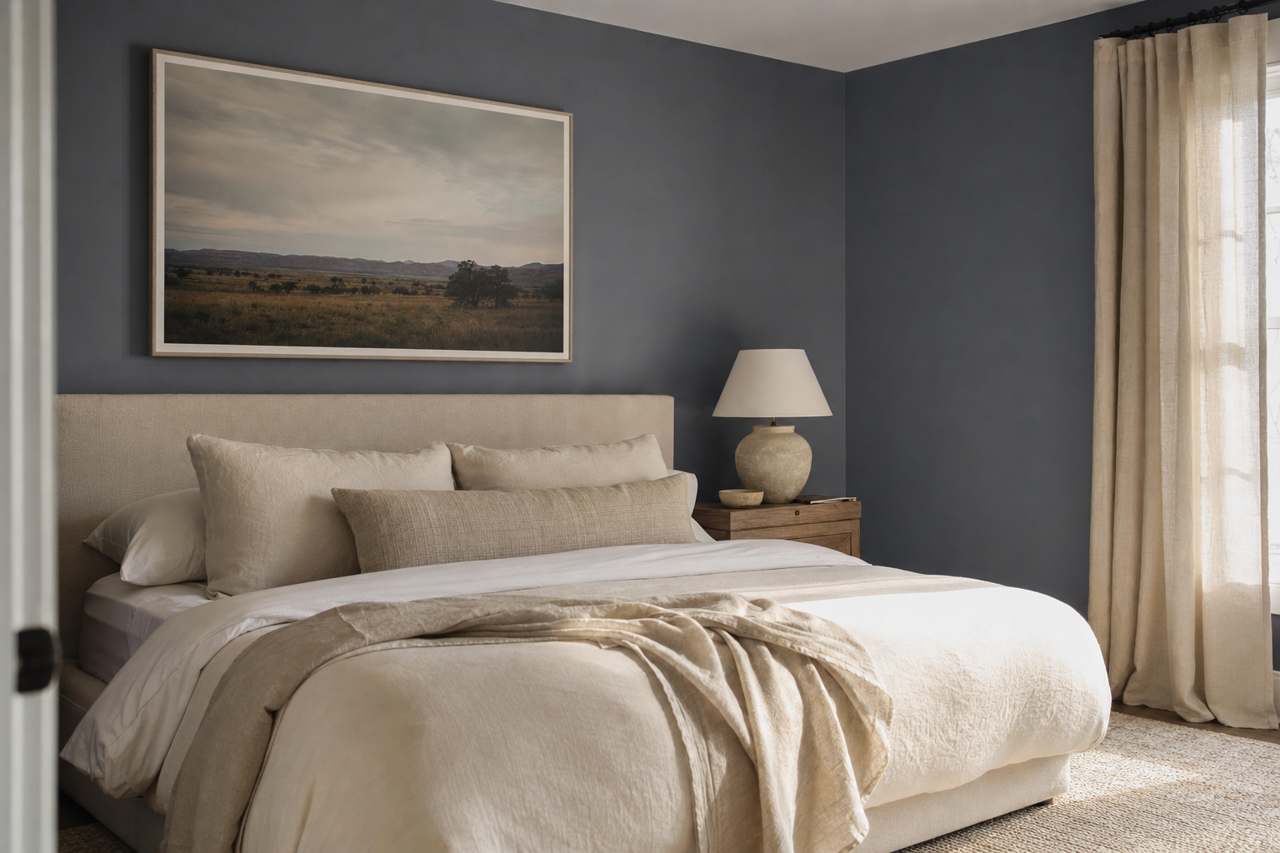 Rogue Blue by Valspar on interiors