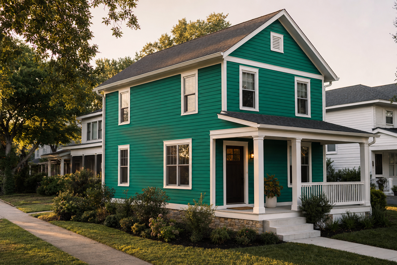 Green Suede by Valspar on exterior