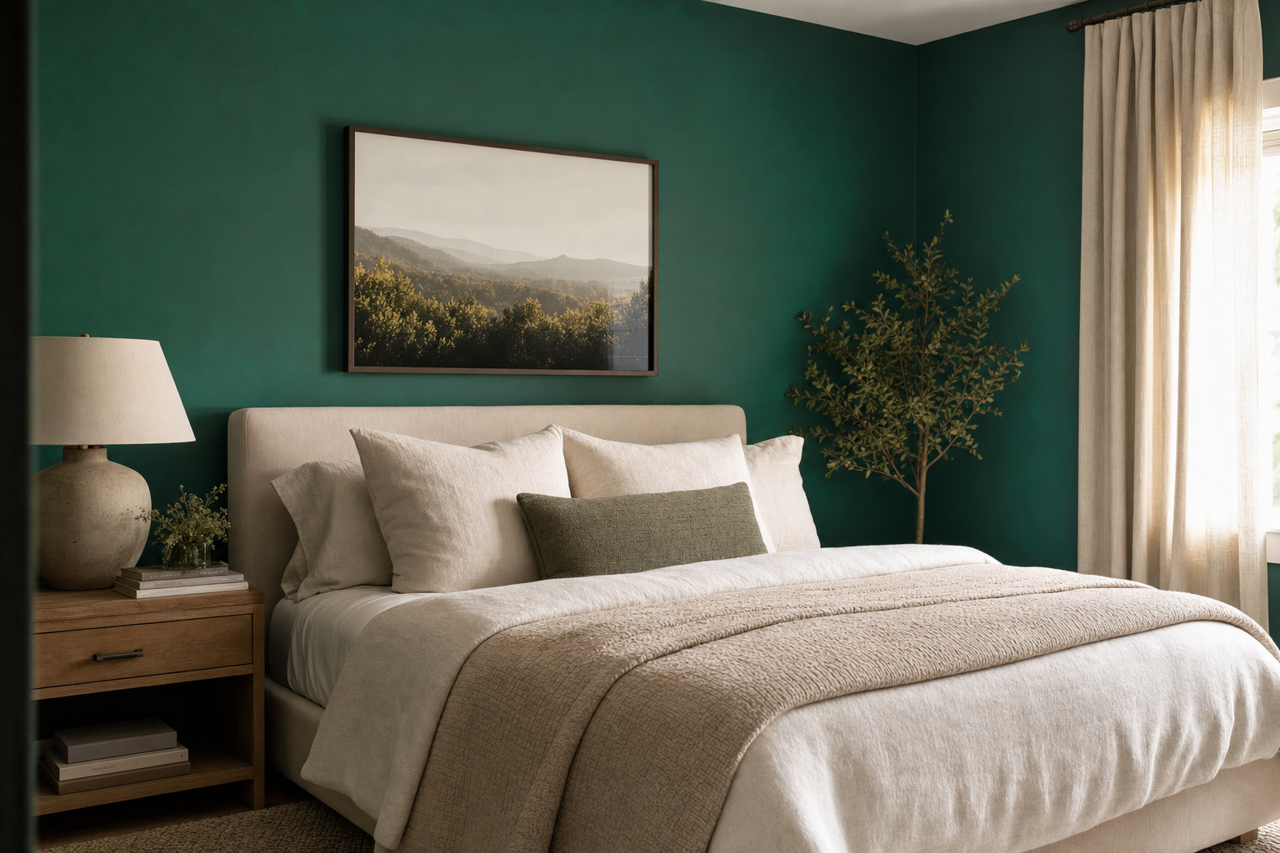 Green Suede by Valspar on interiors