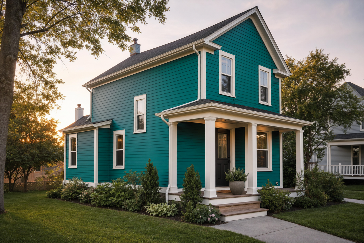 Sensual Jade by Valspar on exterior