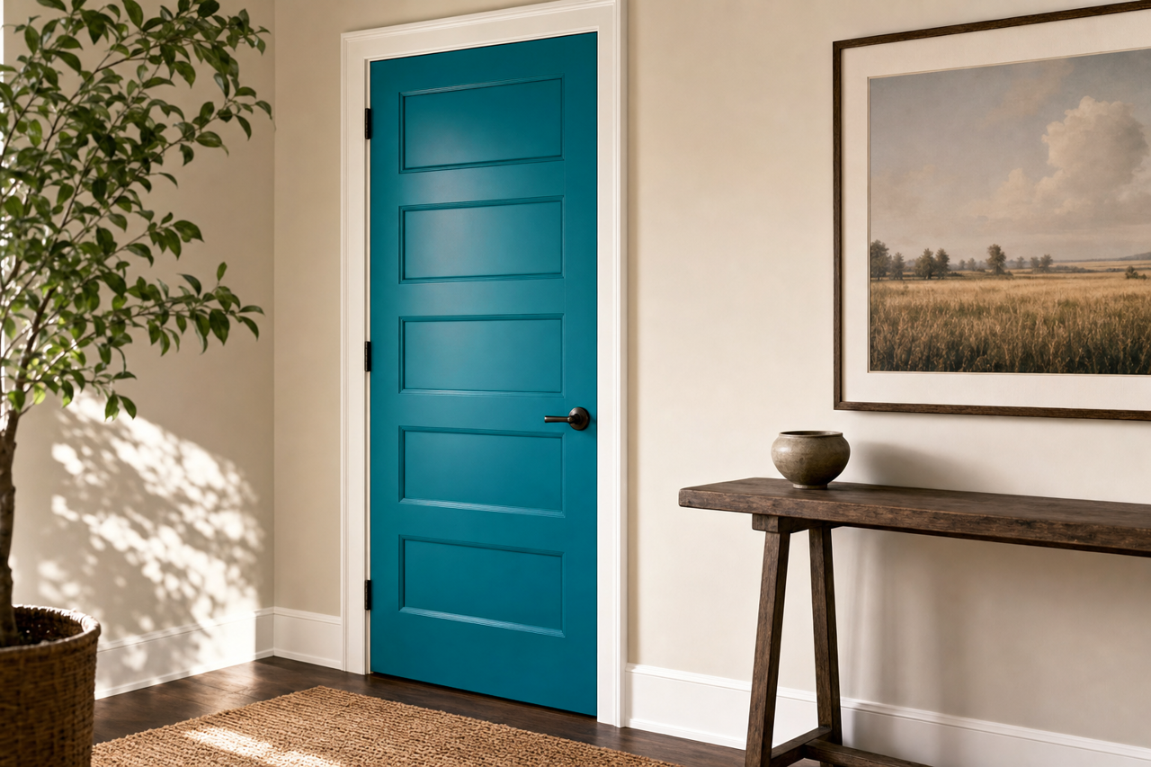 Ocean Soul by Valspar on interior-doors