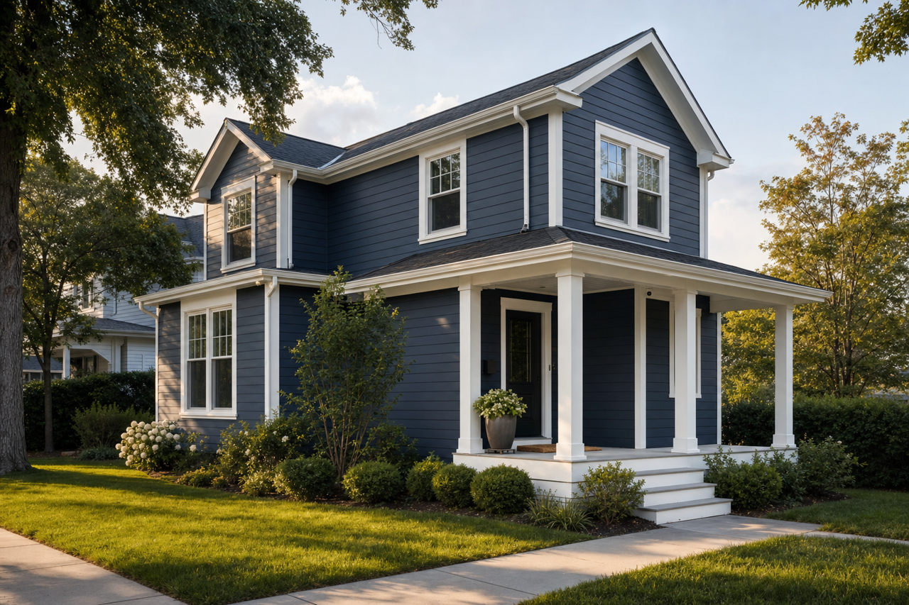 Pitch Cobalt by Valspar on exterior