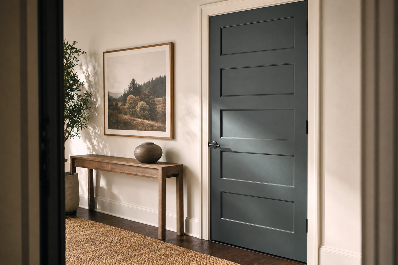 Deep River Green by Valspar on interior-doors