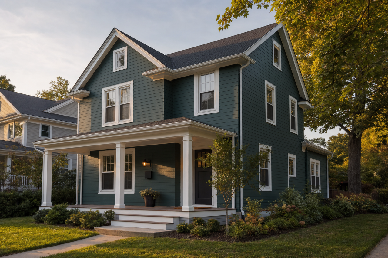 Peacock House by Valspar on exterior