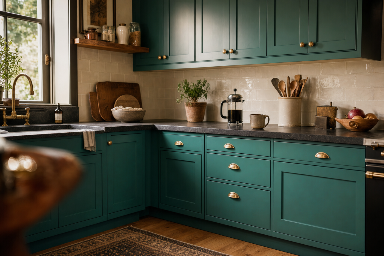 Elegant Silk by Valspar on cabinets