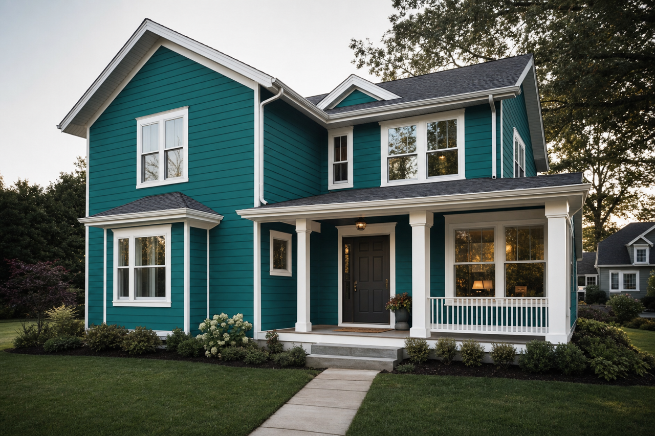 Gypsy Teal by Valspar on exterior