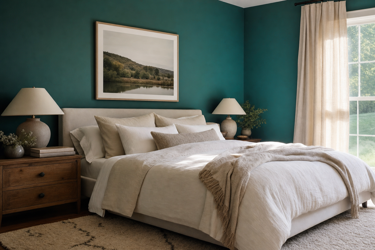 Gypsy Teal by Valspar on interiors