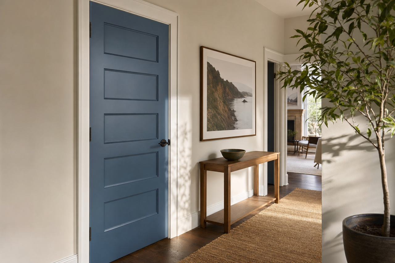 Quarry Pond by Valspar on interior-doors