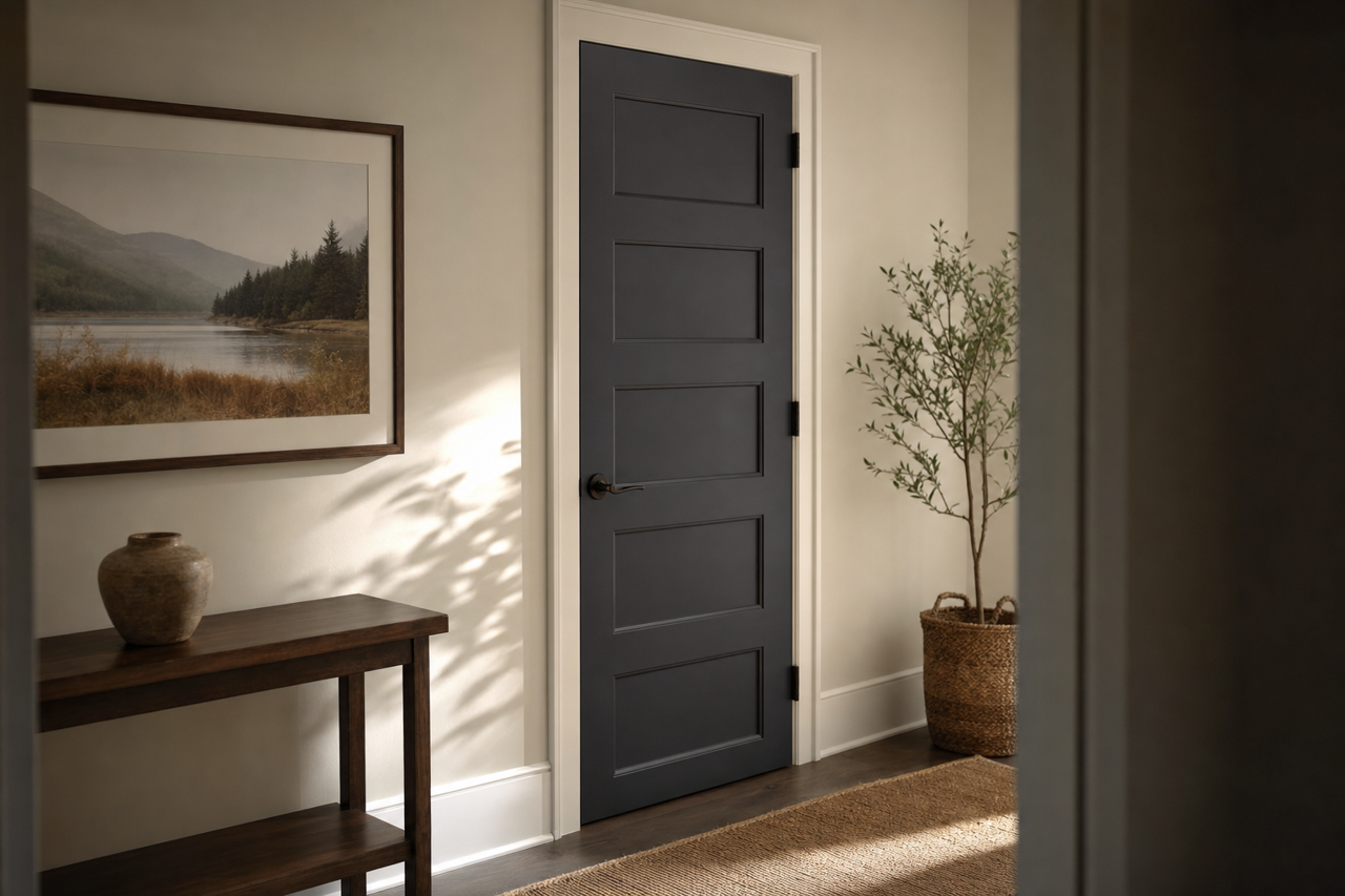 Very Black by Valspar on interior-doors