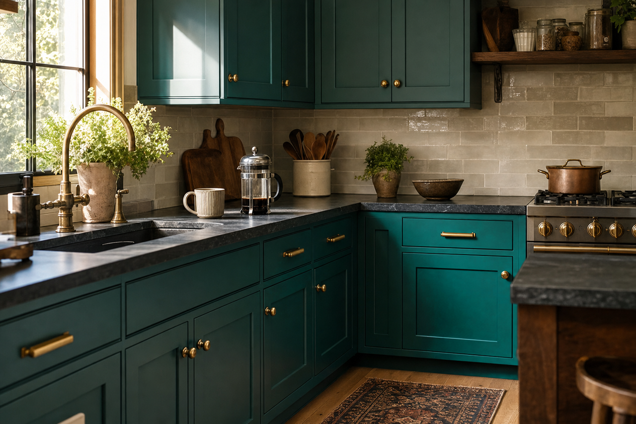 Stained Glass by Valspar on cabinets