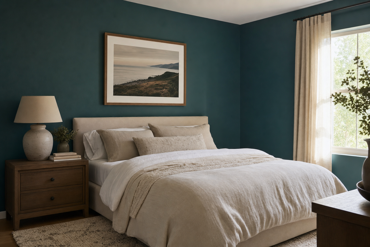 Classic Teal by Valspar on interiors