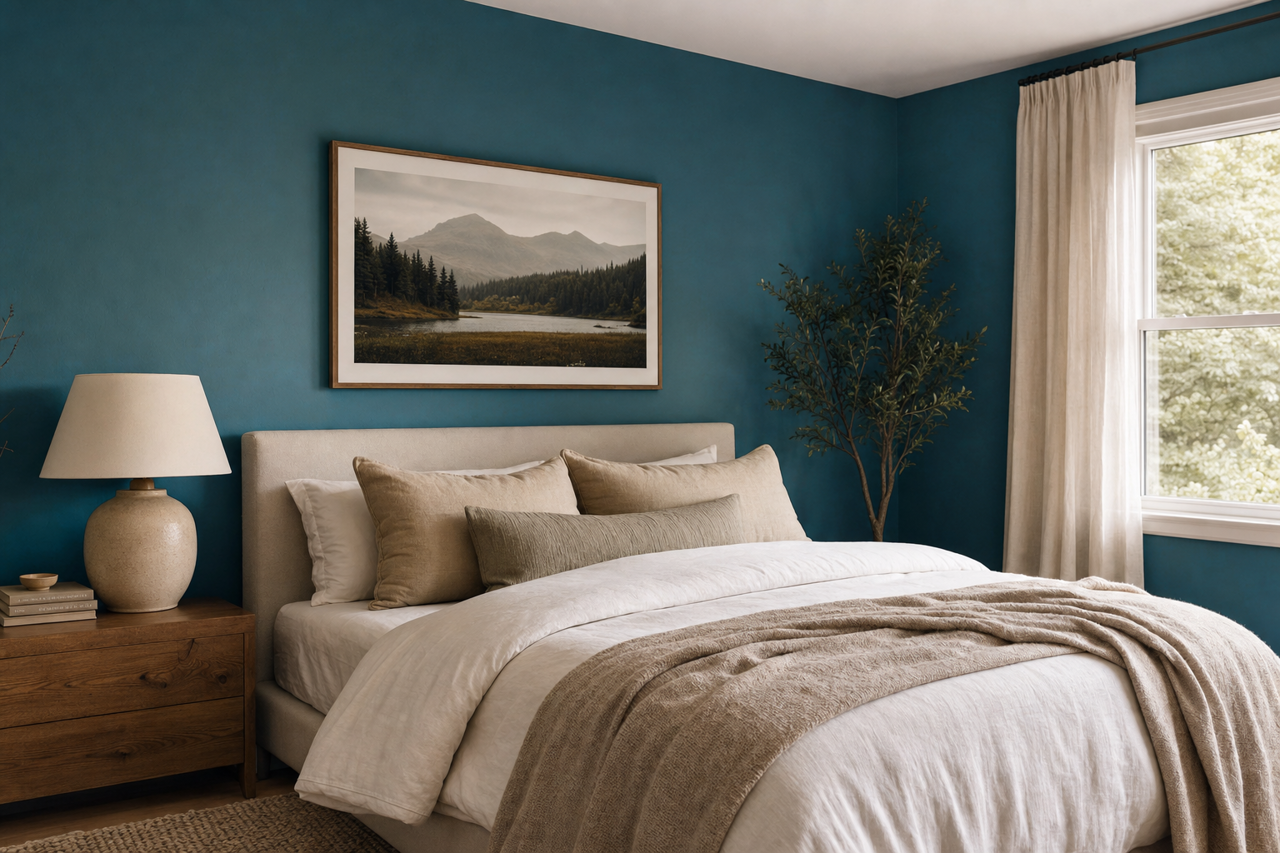 Shaded Lake by Valspar on interiors
