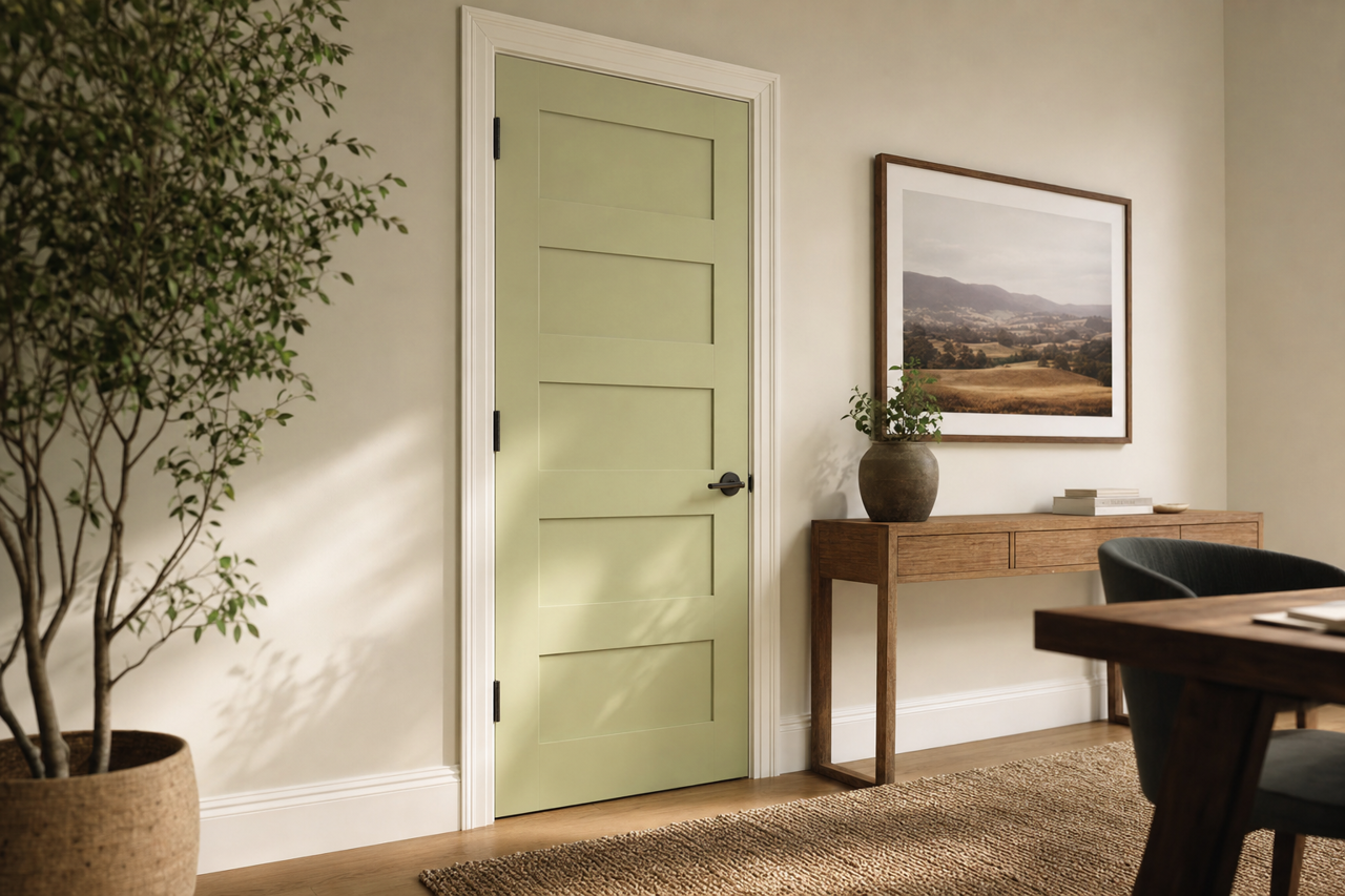 Grasslands by Benjamin Moore on interior-doors