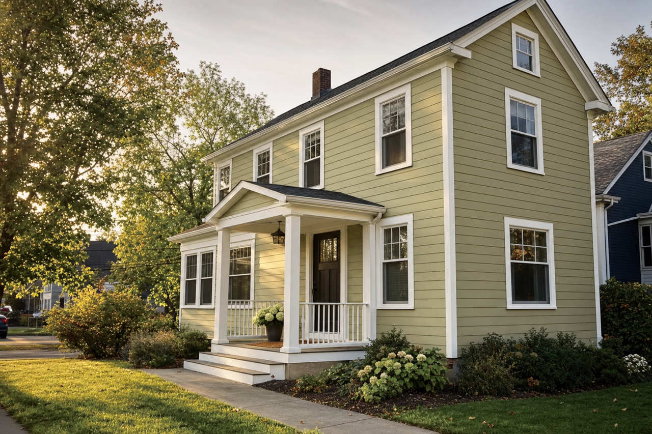Fraser Fir by Benjamin Moore on exterior