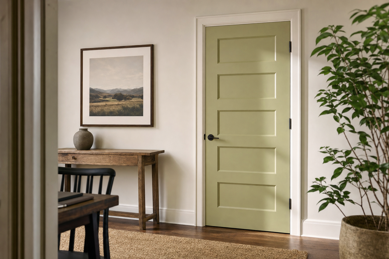 Fraser Fir by Benjamin Moore on interior-doors