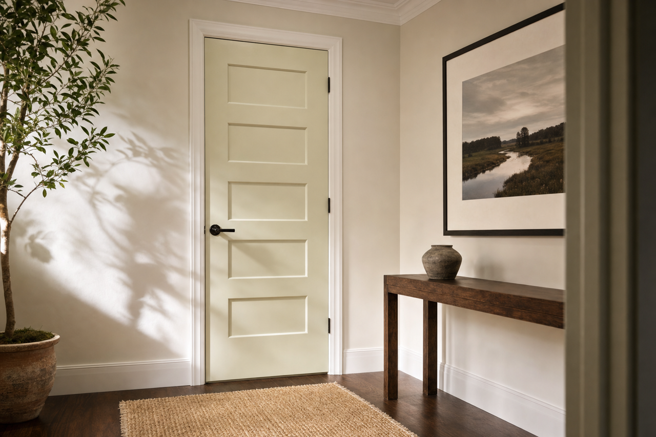 Silver by Benjamin Moore on interior-doors