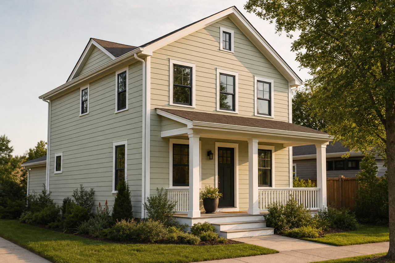 Grecian Green by Benjamin Moore on exterior