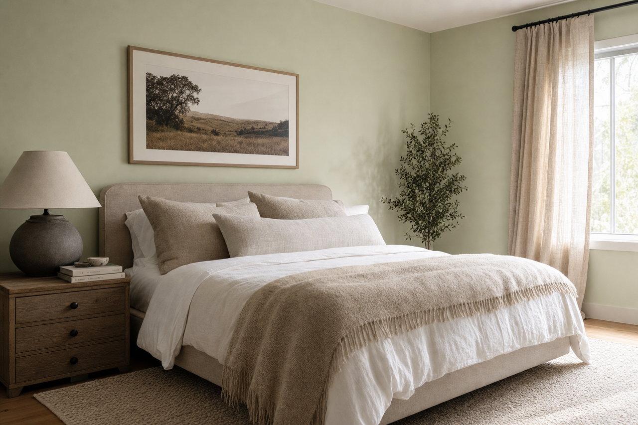 Grecian Green by Benjamin Moore on interiors