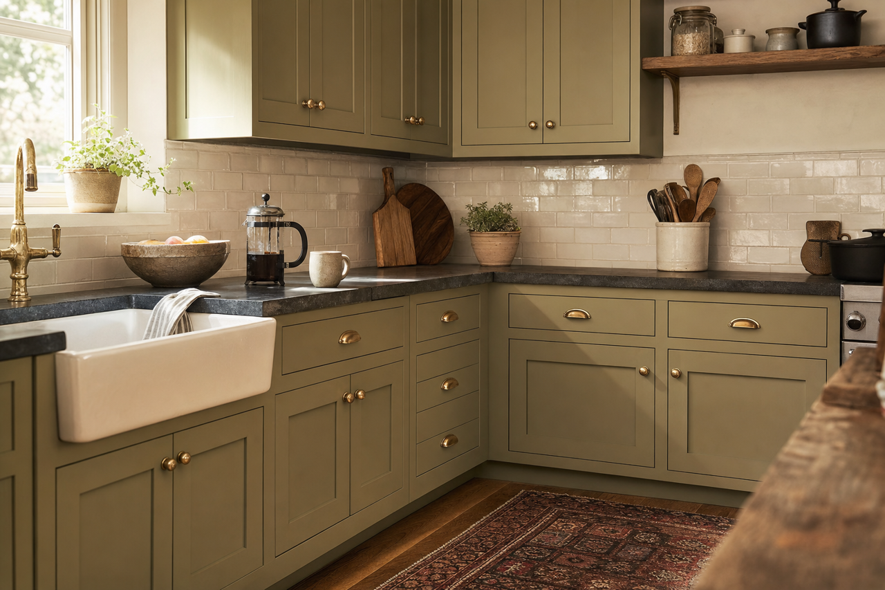 Pine by Benjamin Moore on cabinets