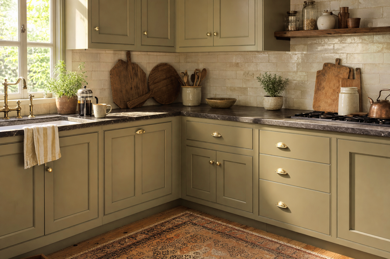 Ivy League by Benjamin Moore on cabinets
