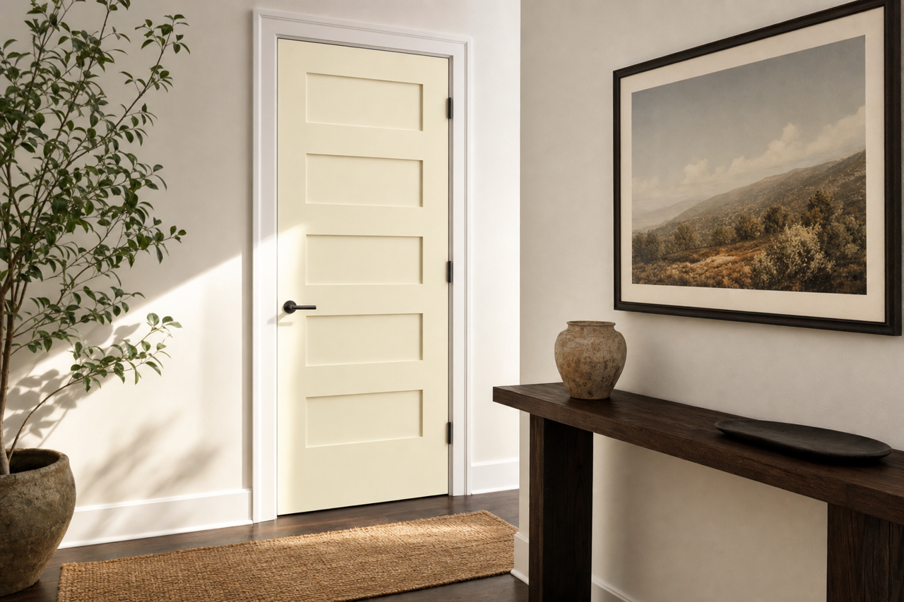 Olivetint by Benjamin Moore on interior-doors