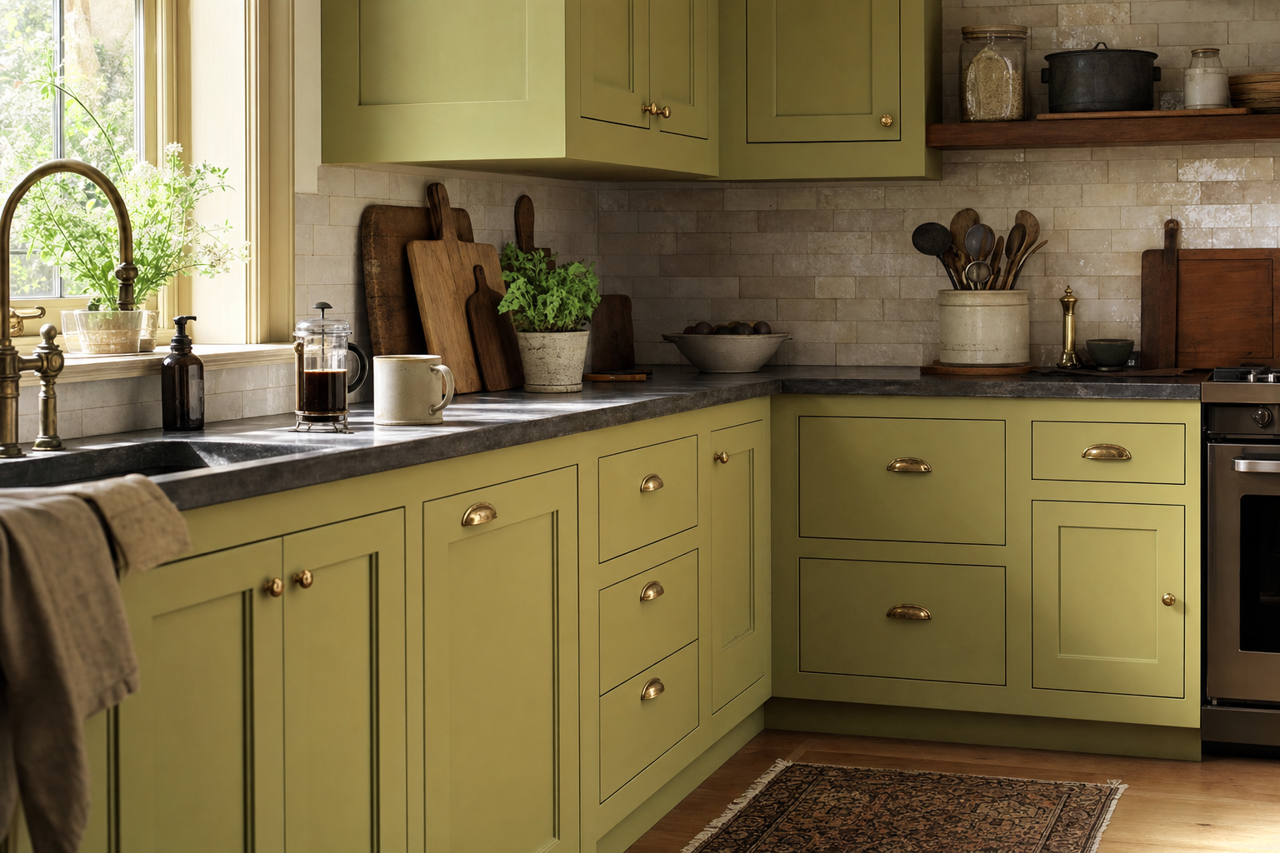 Medieval by Benjamin Moore on cabinets