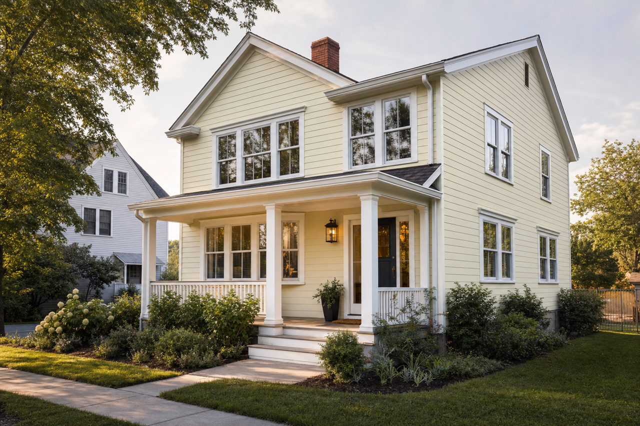 Calming Aloe by Benjamin Moore on exterior