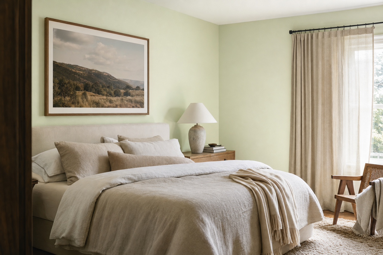Crisp Green by Benjamin Moore on interiors