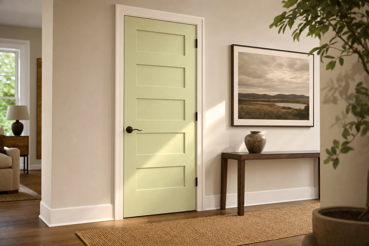 Sienna Laurel by Benjamin Moore on interior-doors