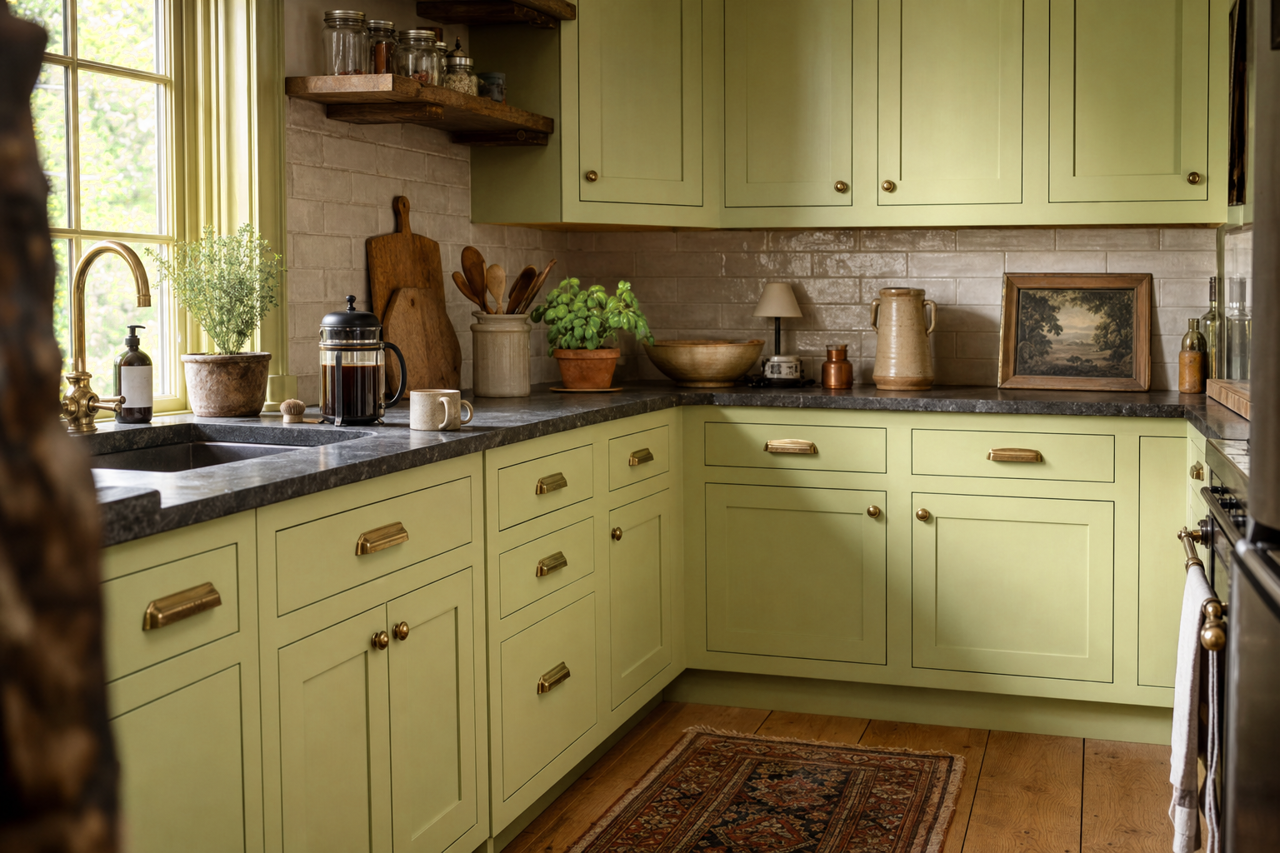 Shades by Benjamin Moore on cabinets