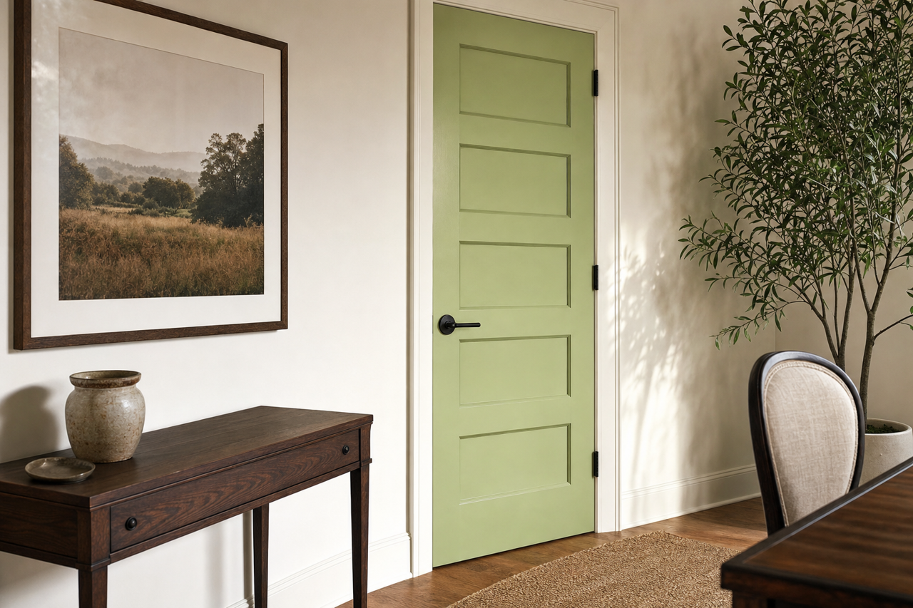 Vienna Green by Benjamin Moore on interior-doors